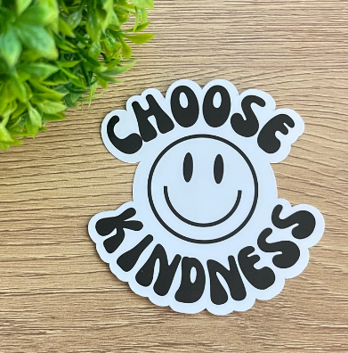 Sticker #104, Choose Kindness Smiley Sticker