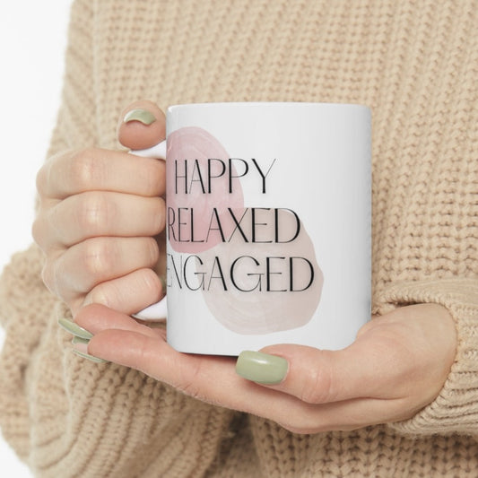 HRE Happy Relaxed & Engaged Ceramic Mug 11oz