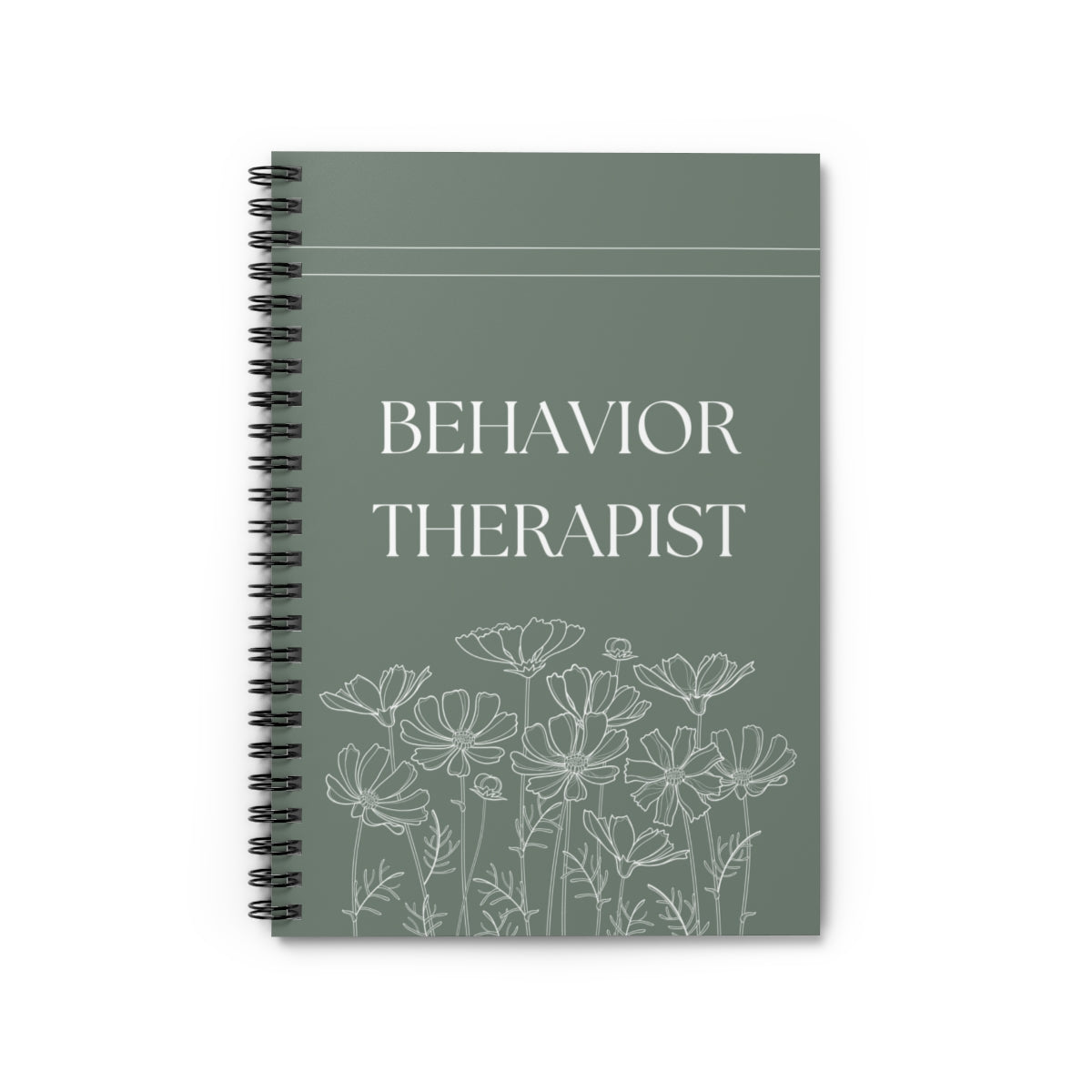 Behavior Therapist Green Spiral Notebook - Ruled Line